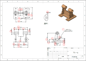 SOLIDWORKS Inspection 成果物（検査用バルーン付きPDF図面）イメージ